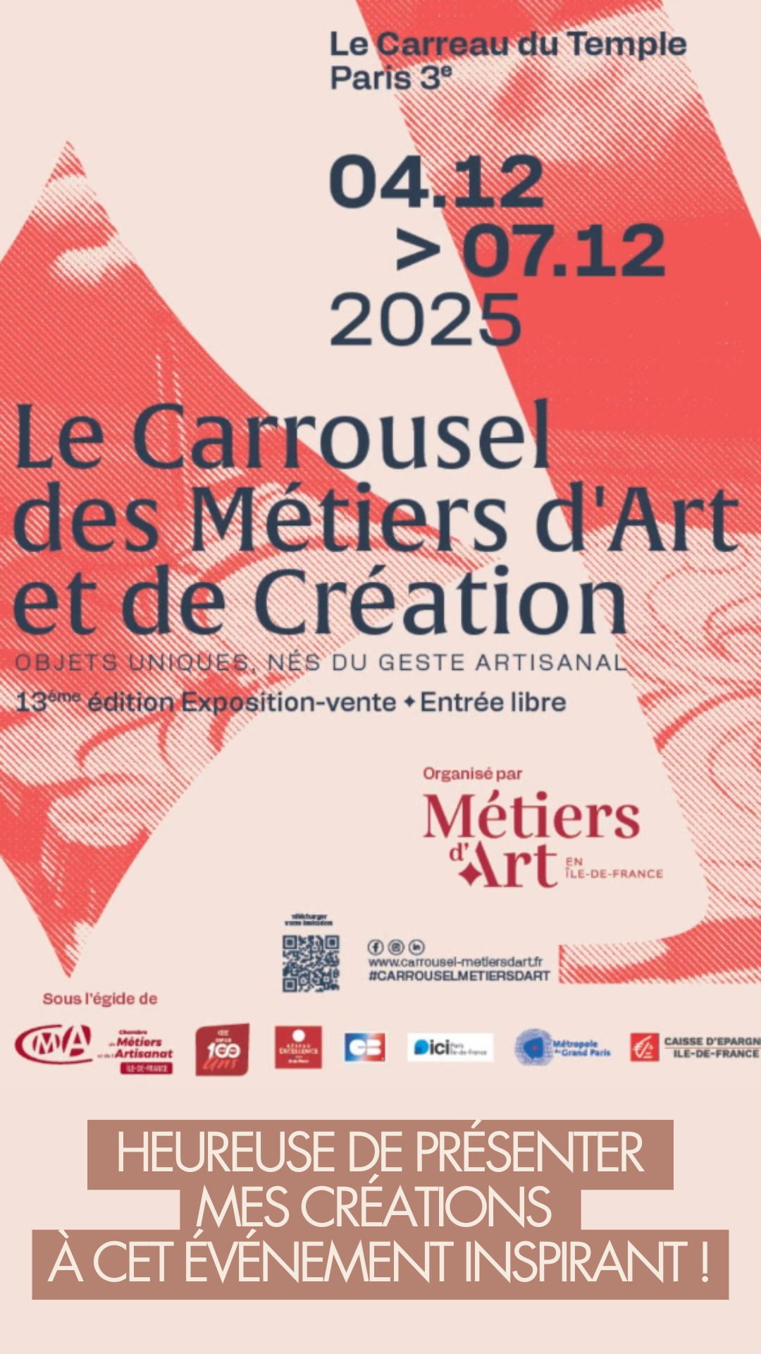 Ingrid de Rio Campo au Carrousel des Métiers d'Art et de la Création à Paris du 4 au 7 décembre 2025.